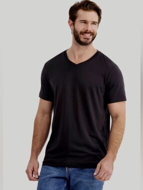 2 George Men's Relaxed Fit V-neck Teeshirts